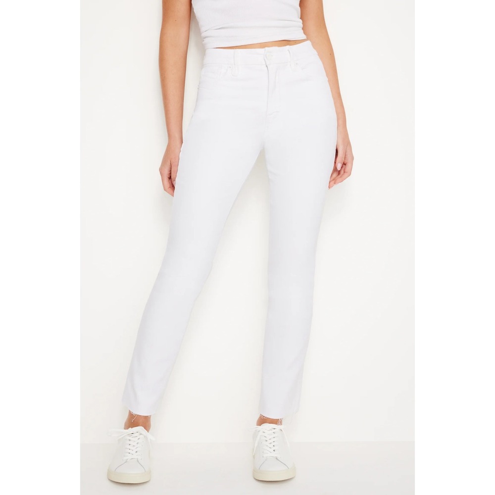 Good American White Straight Leg Jeans